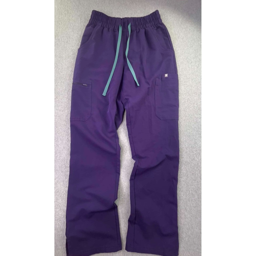 FIGS Technical Collection Womens S Purple Cargo Scrub Pants 1001102 RN Medic